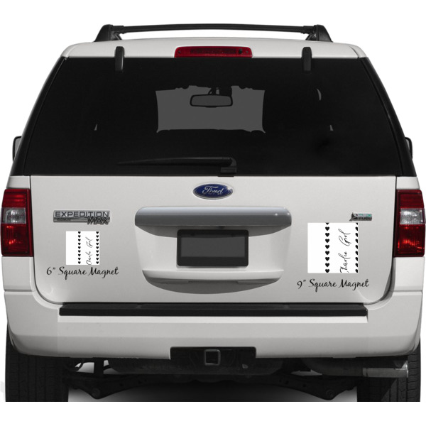 Custom Design - Personalized Square Car Magnets on Ford Explorer