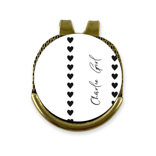 Custom Design - Golf Ball Marker Hat Clip Gold - Front