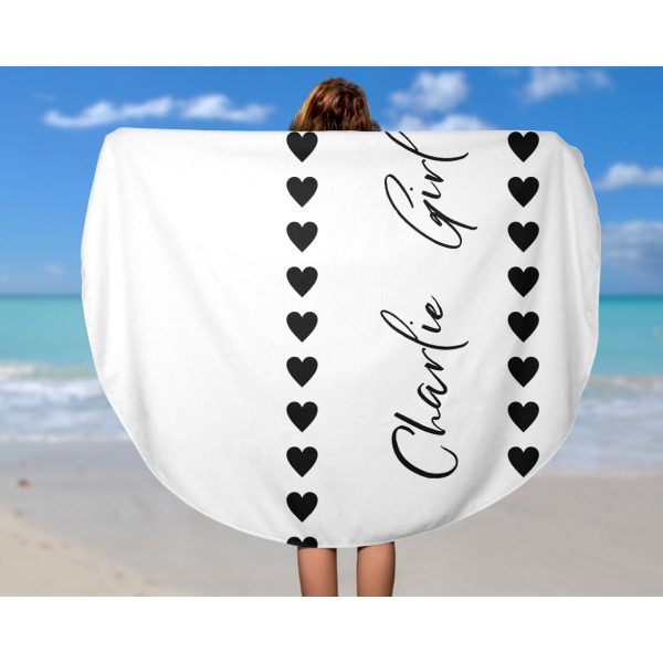 Custom Design - Round Beach Towel - In Use