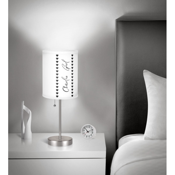 Custom Design - 8" Drum Lampshade - In Room