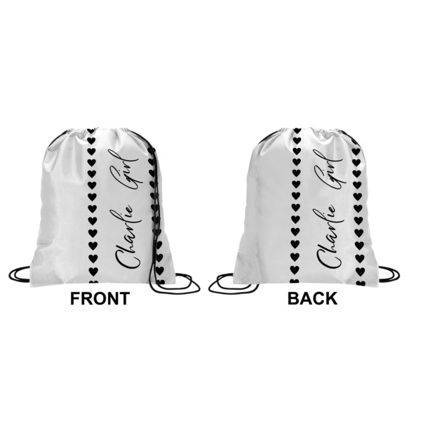 Custom Design - Drawstring Backpack Front & Back Small