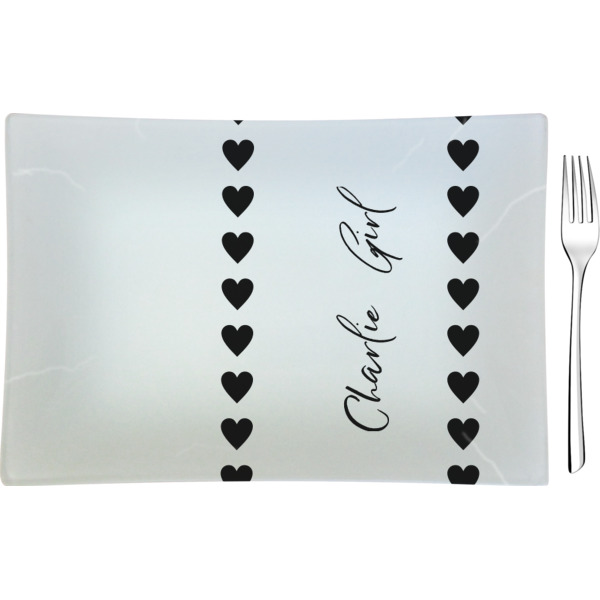 Custom Design Your Own Rectangular Glass Appetizer / Dessert Plate