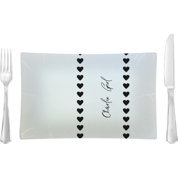 Custom Design Your Own Rectangular Glass Lunch / Dinner Plate