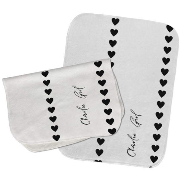 Custom Design - Two Rectangle Burp Cloths - Open & Folded