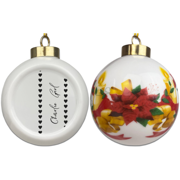 Custom Design - Ceramic Christmas Ornament - Poinsettias (APPROVAL)