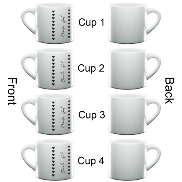 Custom Design - Double Shot Espresso Cup - Set of 4 - Front & Back