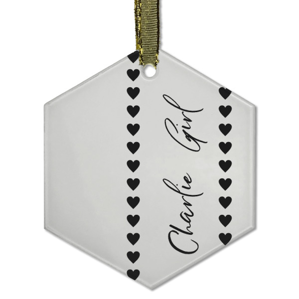 Custom Design - Frosted Glass Ornament - Hexagon