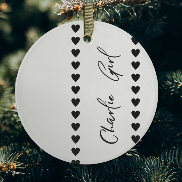 Custom Design - Frosted Glass Ornament - Round (Lifestyle)