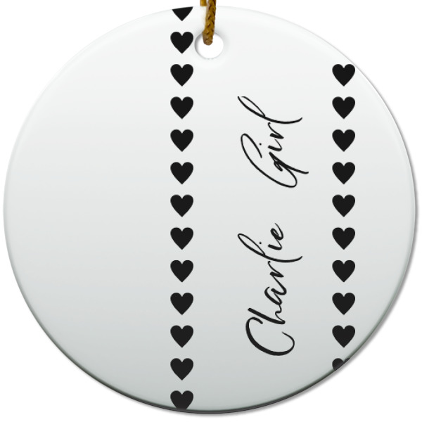 Custom Design - Ceramic Flat Ornament - Circle (Front)