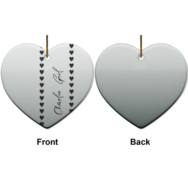 Custom Design - Ceramic Flat Ornament - Heart Front & Back (APPROVAL)