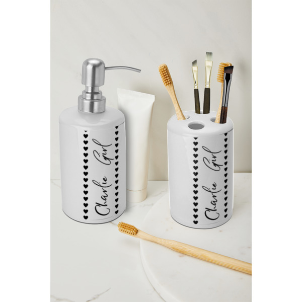 Custom Design - Ceramic Bathroom Accessories - LIFESTYLE (toothbrush holder & soap dispenser)
