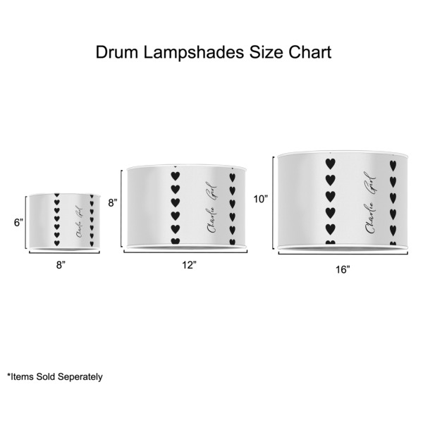 Custom Design - Drum Lampshades - Sizing Chart
