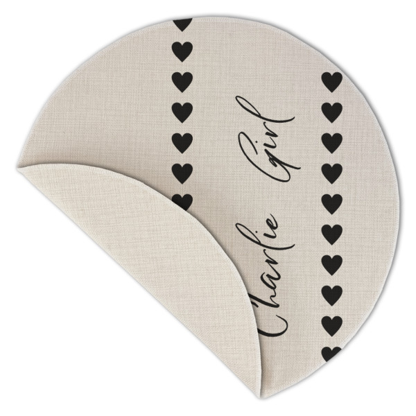 Custom Design - Round Linen Placemats - Front (folded corner single sided)