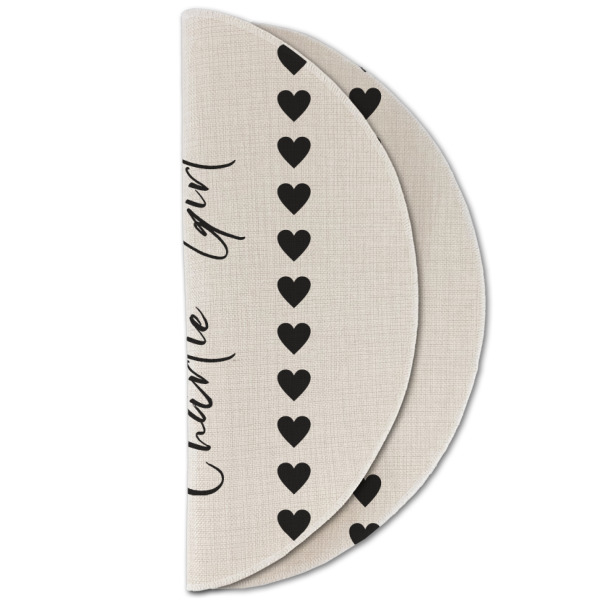 Custom Design - Round Linen Placemats - HALF FOLDED (double sided)