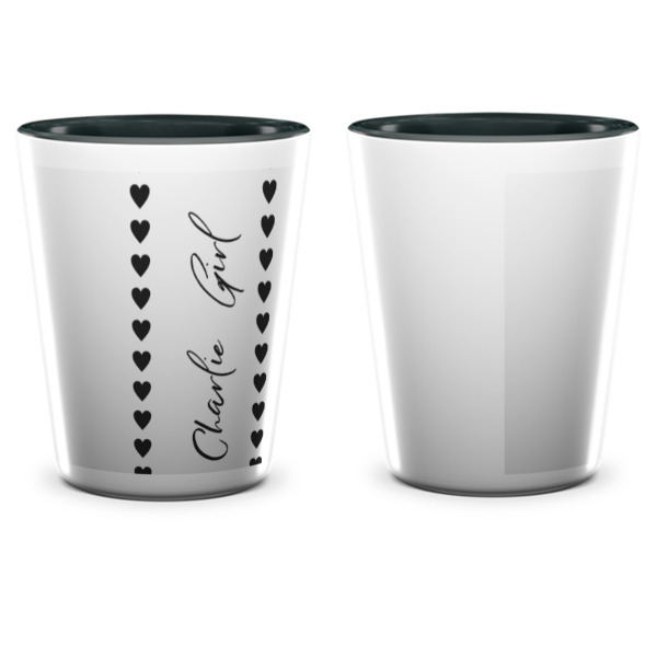 Custom Design - Ceramic Shot Glass - Two Tone - Front & Back