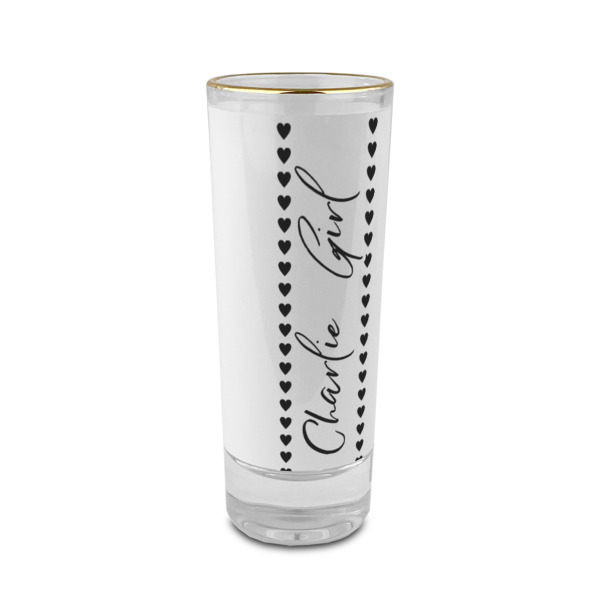 Custom Design Your Own 2 oz Shot Glass - Glass with Gold Rim