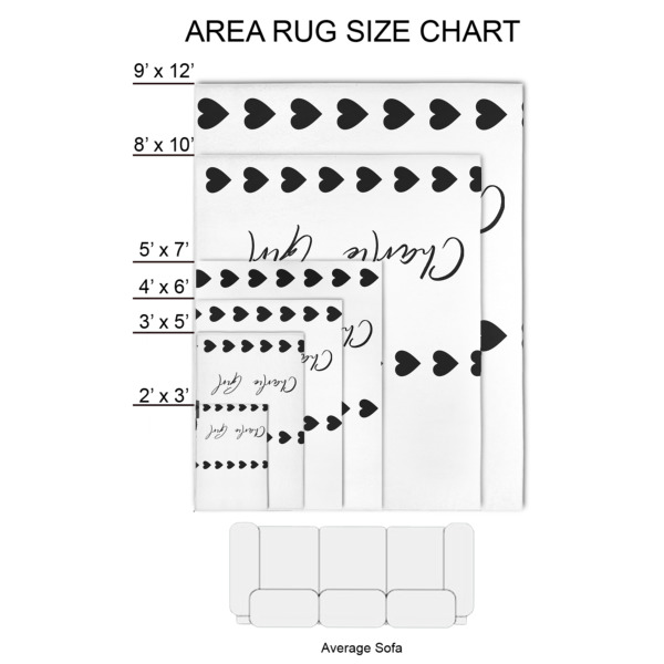 Custom Design - 2'x3' Indoor Area Rugs - Size Chart