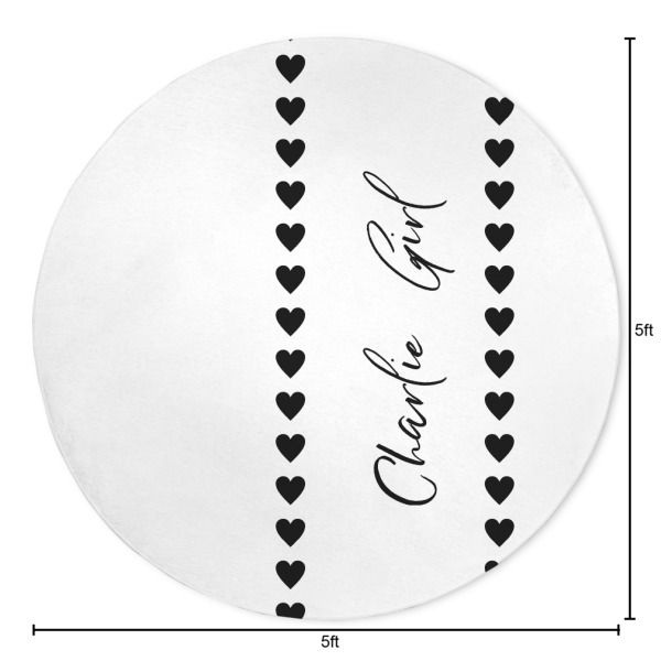 Custom Design - Round 5ft Indoor Rug - Dimensions