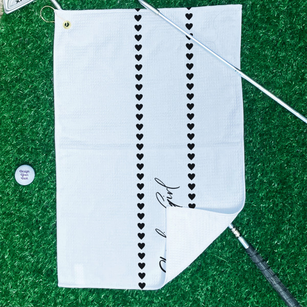 Custom Design - Waffle Weave Golf Towel - In Context