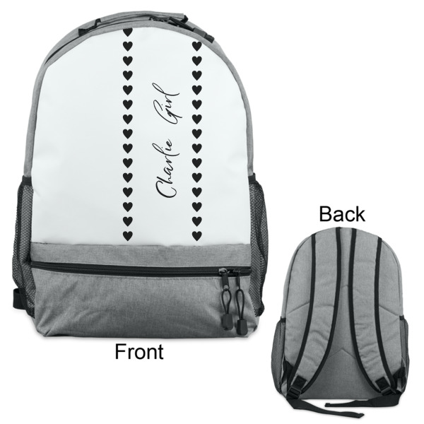 Custom Design - Large Backpack - Gray - Front & Back View