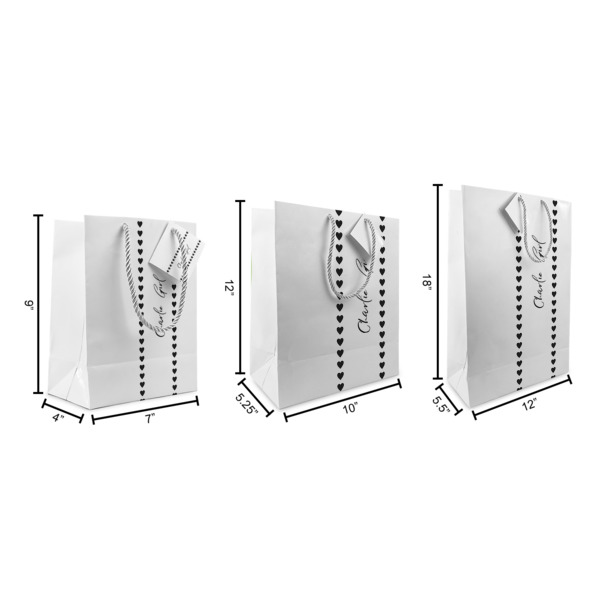 Custom Design - Gift Bags - All Sizes - Dimensions