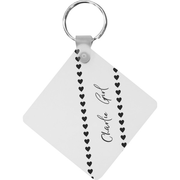 Custom Design Your Own Diamond Plastic Keychain