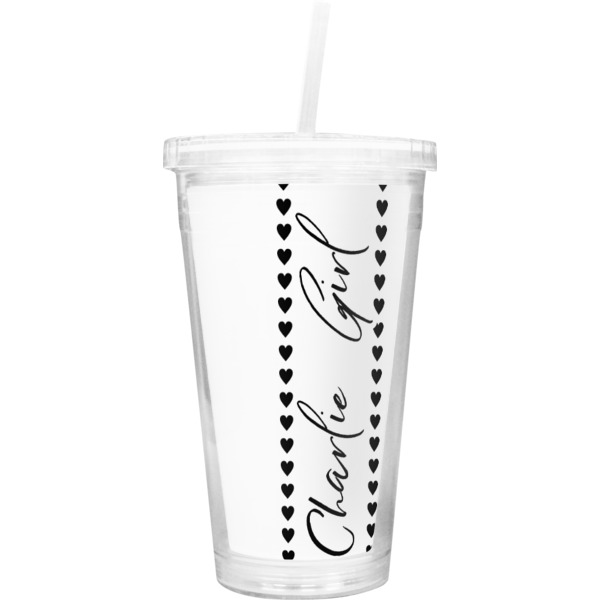 Custom Design Your Own Double Wall Tumbler with Straw