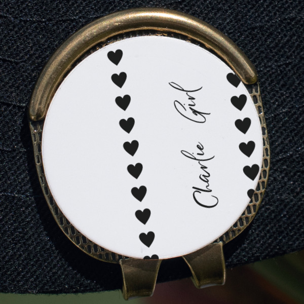 Custom Design - Golf Ball Marker Hat Clip - Gold - Close Up