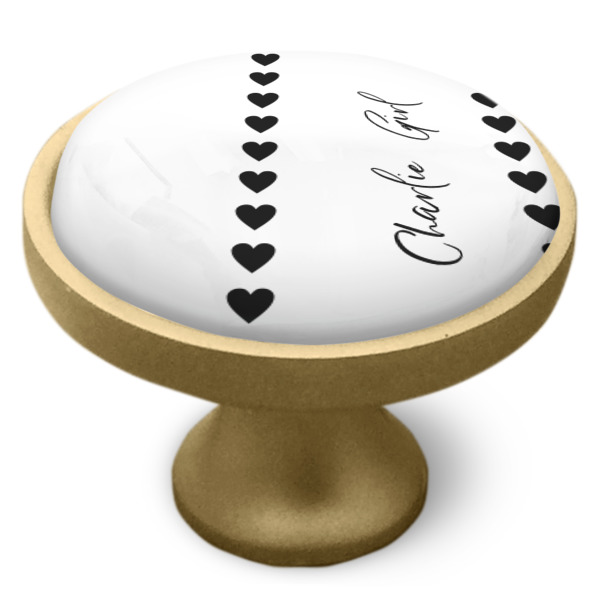 Custom Design - Cabinet Knob - Gold - Side