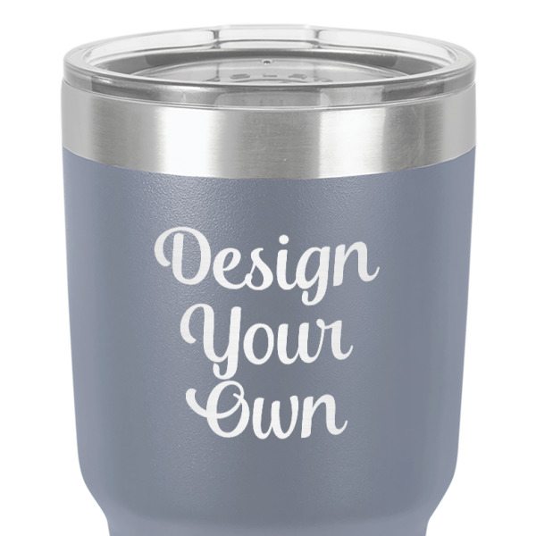 Custom Design - 30 oz Stainless Steel Ringneck Tumbler - Grey - Close Up