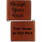 Custom Design - Cognac Leatherette Bifold Wallets - Front and Back