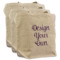 Custom Design - 3 Reusable Cotton Grocery Bags - Front View