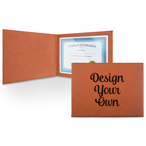 Custom Design Your Own Leatherette Certificate Holder - Front Only