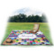 Custom Design - Picnic Blanket - with Basket Hat and Book - in Use