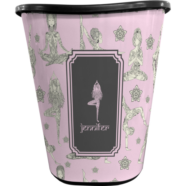 Custom Design Your Own Waste Basket - Single-Sided - Black