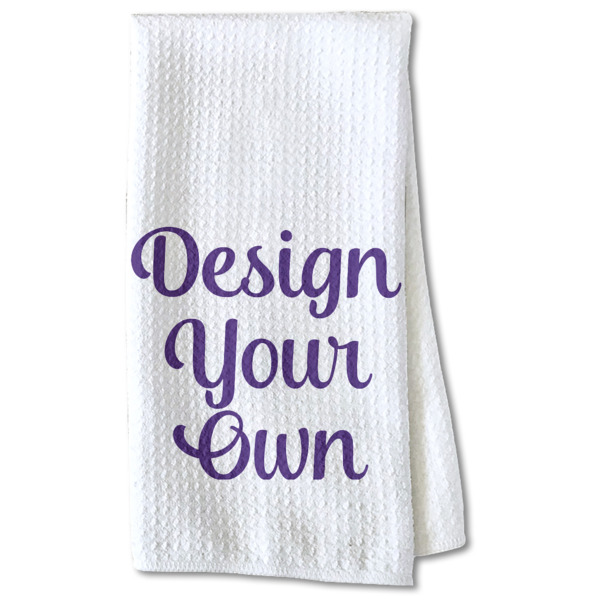Custom Design Your Own Kitchen Towel - Waffle Weave - Partial Print