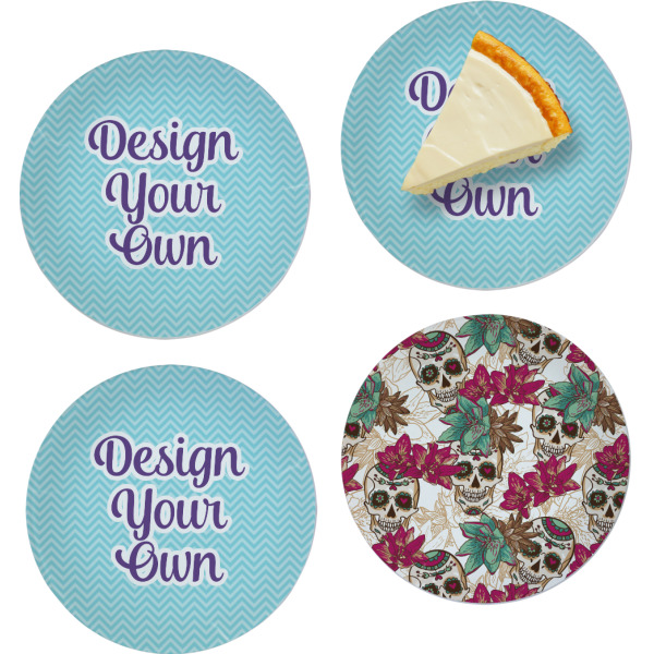 Custom Design Your Own Glass Appetizer / Dessert Plate 8" - Set of 4