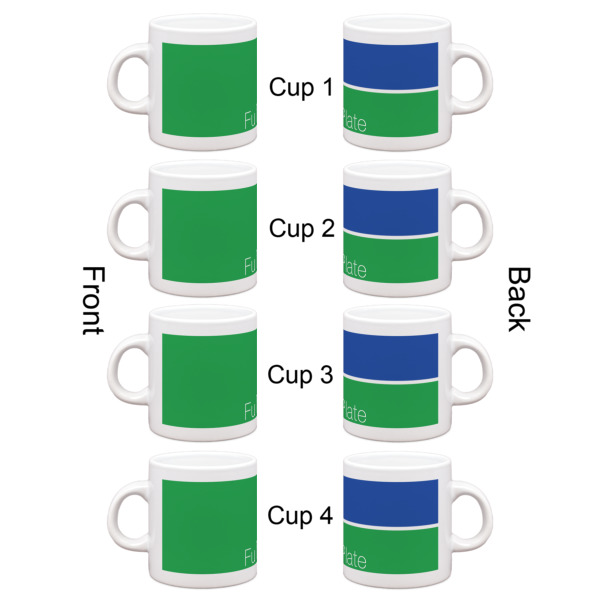 Custom Design - Single Shot Espresso Cup - Set of 4 - Front & Back