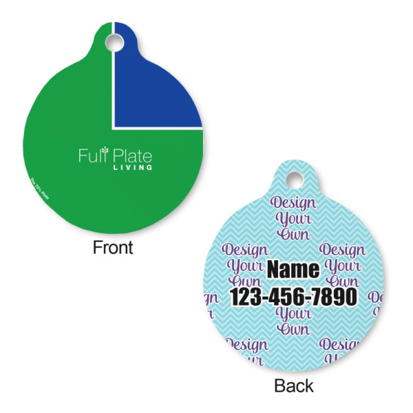 Custom Design - Round Pet ID Tag - Small - Front & Back View