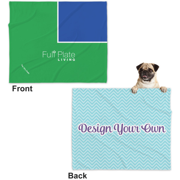 Custom Design - Microfleece Dog Blanket - Large- Front & Back