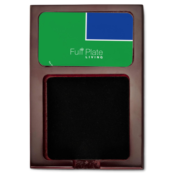 Custom Design - Red Mahogany Sticky Note Holder - Flat