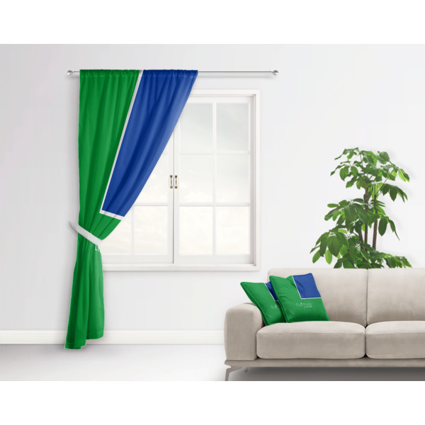 Custom Design - Curtain With Window and Rod - in Room Matching Pillow