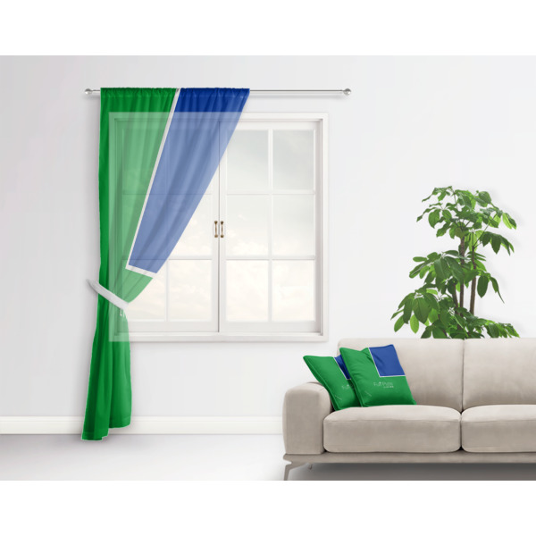 Custom Design - Sheer Curtain With Window and Rod - in Room Matching Pillow