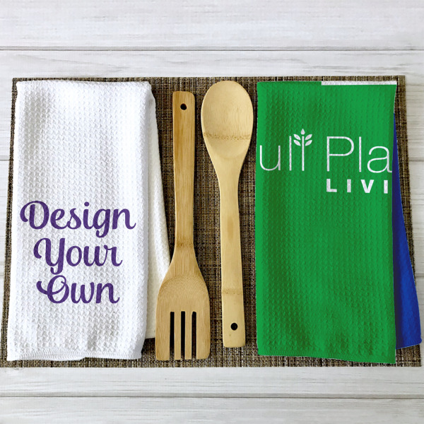 Custom Design - Waffle Weave Towels - 2 Print Styles