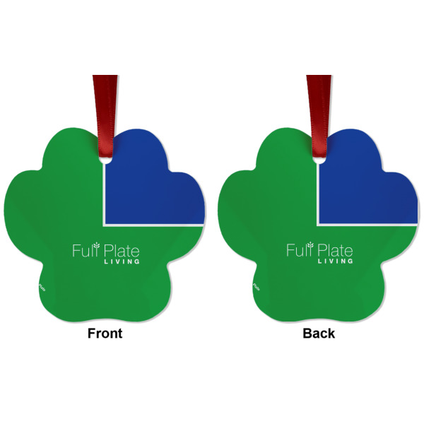 Custom Design - Metal Paw Ornament - Front and Back