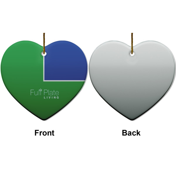 Custom Design - Ceramic Flat Ornament - Heart Front & Back (APPROVAL)