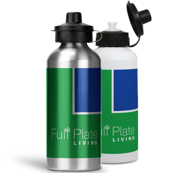 Custom Design - Aluminum Water Bottles - MAIN (white &silver)