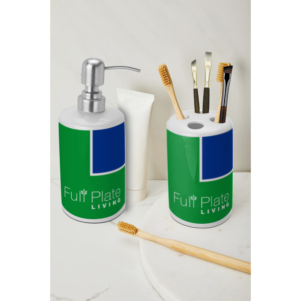 Custom Design - Ceramic Bathroom Accessories - LIFESTYLE (toothbrush holder & soap dispenser)