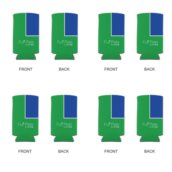 Custom Design - Can Cooler - Tall 12oz - Set of 4 - Front & Back