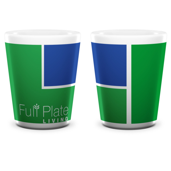 Custom Design - Ceramic Shot Glass - White - Front & Back